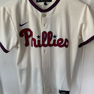 Nike Cream Jersey with Red and Blue Trim
